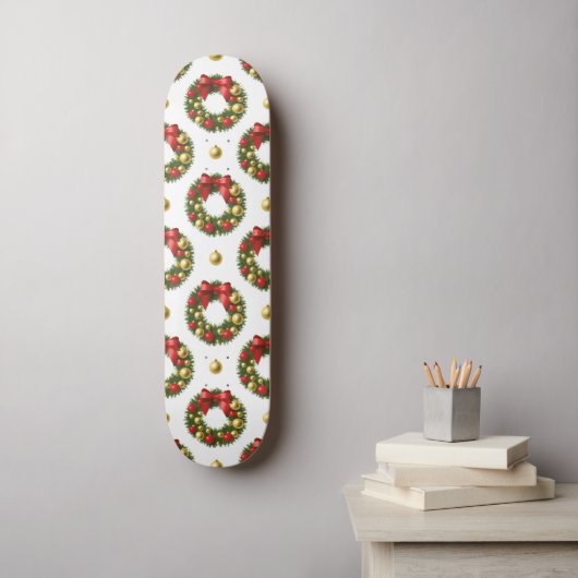 Christmas Wreaths Skateboard (Muurkunst)