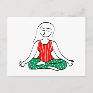 Christmas Yoga Postcard Feestdagenkaart