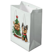 Christmas Yorkie Dogs Medium Cadeauzakje (Voorkant Gekanteld)