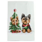 Christmas Yorkie Dogs Medium Cadeauzakje (Achterkant)
