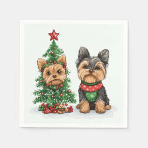 Christmas Yorkie Dogs Servet