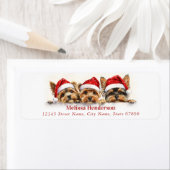 Christmas Yorkshire Terrier Retouradreslabel Etiket (Insitu)