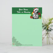 Christmas Zebra Letterhead Persoonlijk Briefhoofd (Staand voorkant)