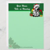 Christmas Zebra Letterhead Persoonlijk Briefhoofd (Voorkant / Achterkant)