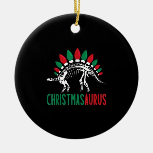 Christmasaurus Cute Kerstmis Dinosaur Tree Rex Di Keramisch Ornament (Voorkant)