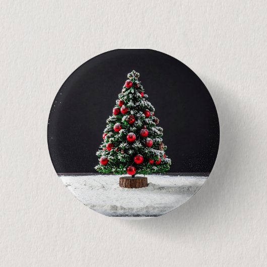 christmass tree ronde button 3,2 cm (Voorkant)