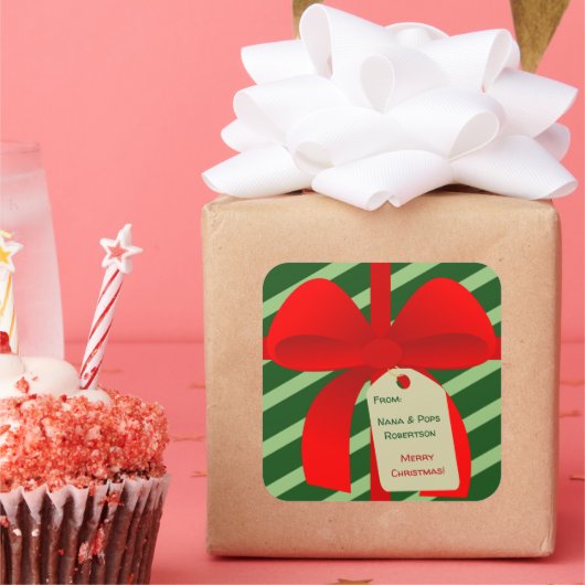 Christmassy Bow Gift Label (Feest)