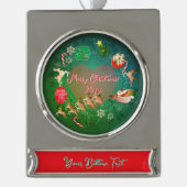 Christmassy verzilverd banner ornament (Voorkant)