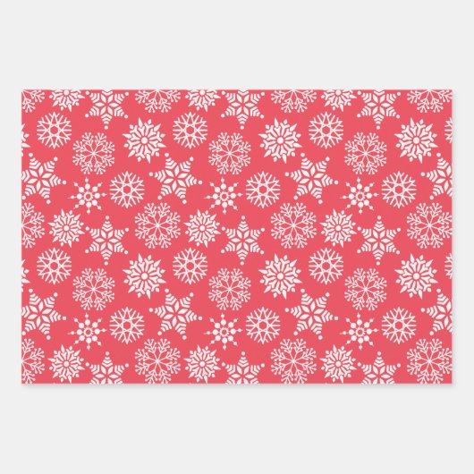 Christmast Snowflake Red Green Blue Pattern Inpakpapier Vel (Voorkant)
