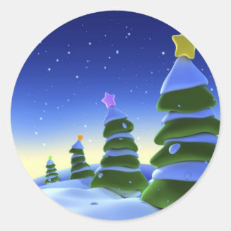 Christmast tree ronde sticker