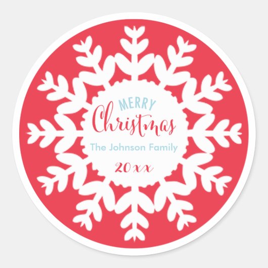 Christmis vakantie | Snowflake | STICKER (Voorkant)