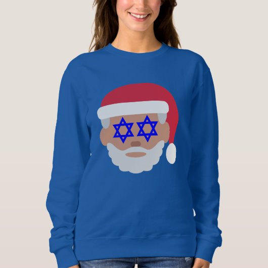 christmukkah santa claus emoji femmes sweatshirt (Devant)