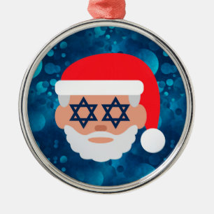 christmukkah santa emoji metalen ornament