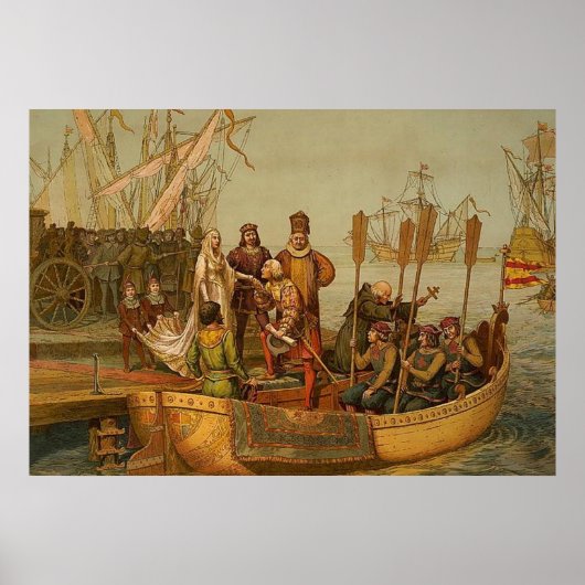 Christoffel Columbus die Spanje verlaat Poster (Voorkant)