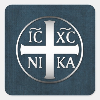 Christogram ICXC NIKA Jesus Verkopers Vierkante Sticker