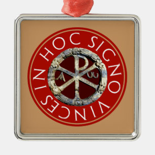 Christogram met Latijnse tekst Metalen Ornament