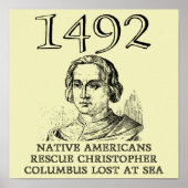 Christophe Colomb Secouru Funny Histoire Poster (Devant)