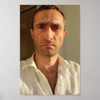 Christophe LEROY - Witte overhemd balkon  Poster