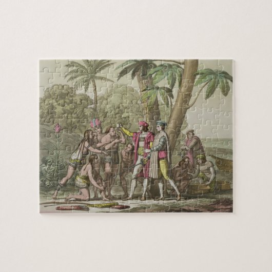 Christopher Columbus (1451-1506) met Native Ameri Legpuzzel (Horizontaal)