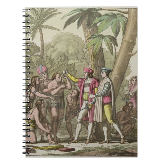 Christopher Columbus (1451-1506) met Native Ameri Notitieboek (Voorkant)