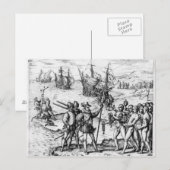 Christopher Columbus die cadeaus ontvangt Briefkaart (Voorkant / Achterkant)