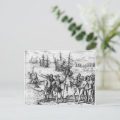 Christopher Columbus die cadeaus ontvangt Briefkaart (Staand voorkant)
