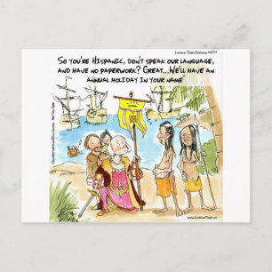 Christopher Columbus Emigreert Naar Amerika Grappi Briefkaart