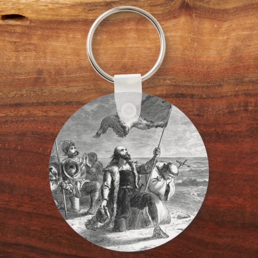 Christopher-Columbus Landing Sleutelhanger (Voorkant)