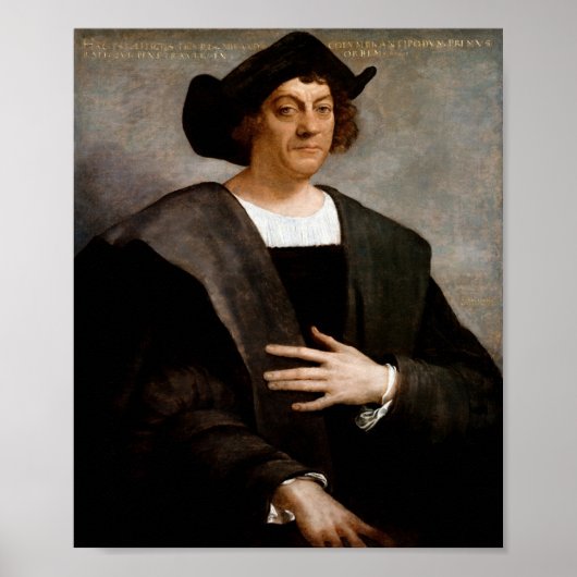 Christopher Columbus Portrait - 1519 Poster (Voorkant)