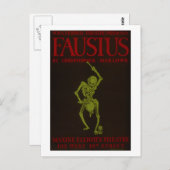  Christopher Marlowe Faustus Opera WPA Briefkaart (Voorkant / Achterkant)