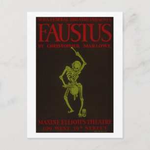  Christopher Marlowe Faustus Opera WPA Briefkaart