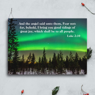 Christ's Birth Scripture Northern Lights Woodland Feestdagenkaart