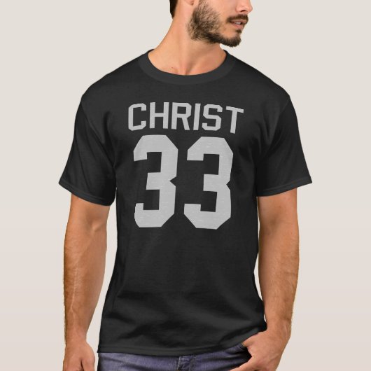 Christus #33 Football Jersey Dark T-Shirt (Voorkant)