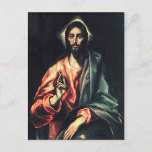 Christus als redder van het Briefkaart El Greco