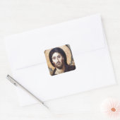 Christus als Ruler van Alles Vierkante Sticker (Envelop)