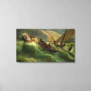 Christus Aslapen in zijn Boat Canvas Afdruk