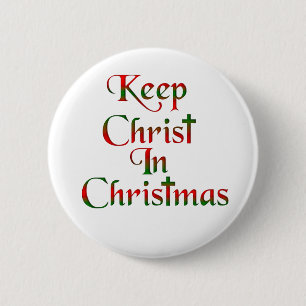 Christus bewaren in kersttassen / Buttonnen Ronde Button 5,7 Cm