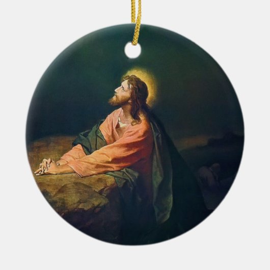 Christus bidt in de tuin keramisch ornament (Voorkant)