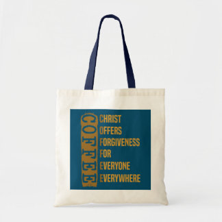 Christus biedt vergeving aan iedereen overal tote bag