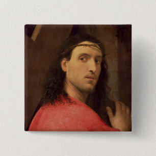 Christus Carrying the Cross, c.1515 Vierkante Button 5,1 Cm