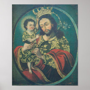 Christus Child Crowing St Joseph Poster