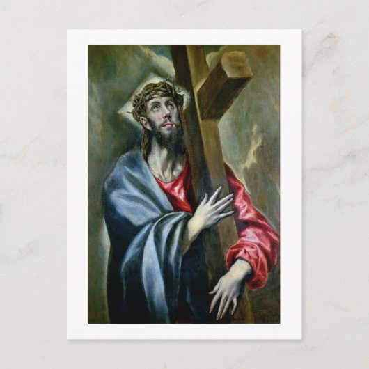 Christus Clasping the Cross, 1600-10 (olie op canv Briefkaart (Voorkant)