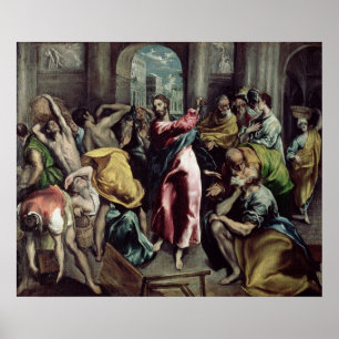 Christus De handelaren besturen uit de tempel Poster