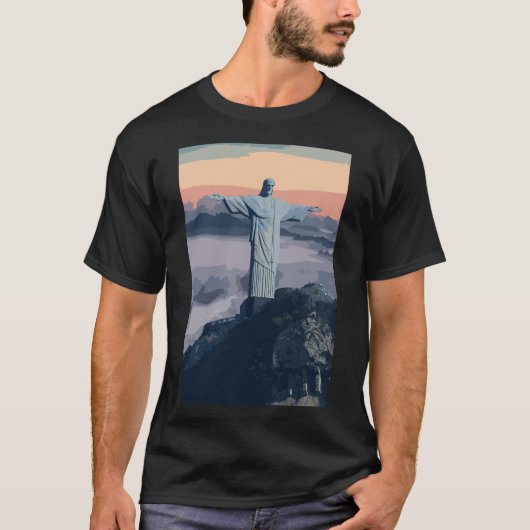 Christus De herdenker Brazilië Rio T-shirt (Voorkant)