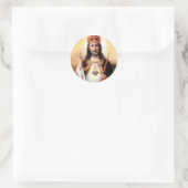 Christus de koning ronde sticker (Tas)