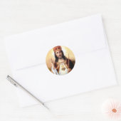 Christus de koning ronde sticker (Envelop)