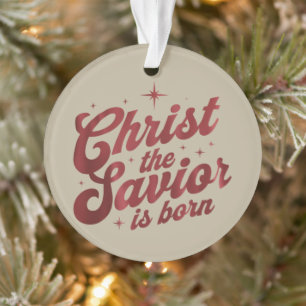 Christus de Redder Is Geboren Christelijk Kerstfee Ornament