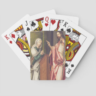 Christus de Redeemer zeggende een vrouw (paneel) Pokerkaarten
