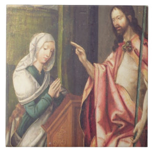 Christus de Redeemer zeggende een vrouw (paneel) Tegeltje