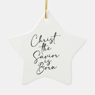 Christus de Savior is Born Silent Night Religious Keramisch Ornament